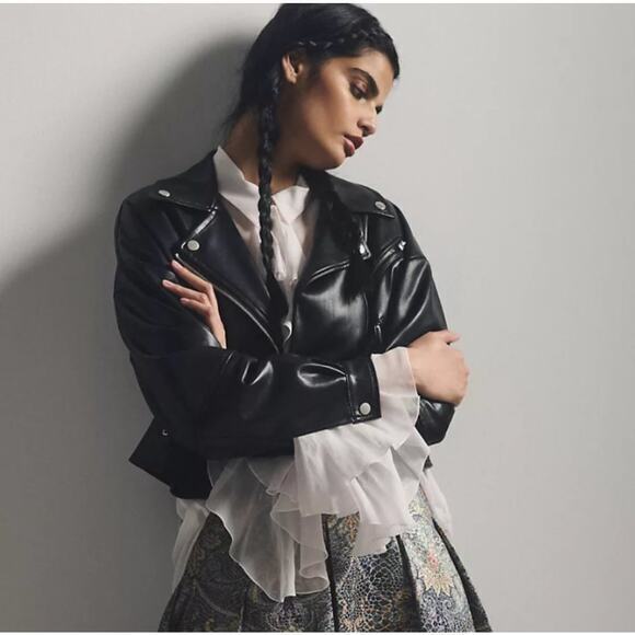Avec Les Filles Jackets & Blazers - Anthropologie Avec Les Filles Faux Leather Jacket Black Size XS